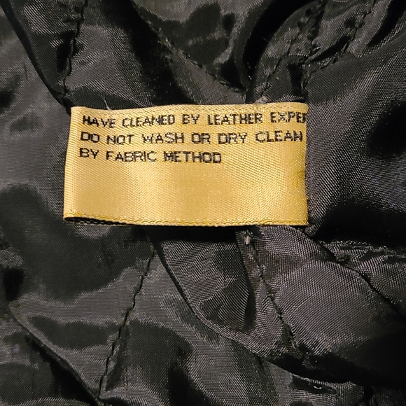 Vintage Mgr Black Leather Crop Bomber Winter Jacket 90s Suede Its Our Universe S - Picture 8 of 11